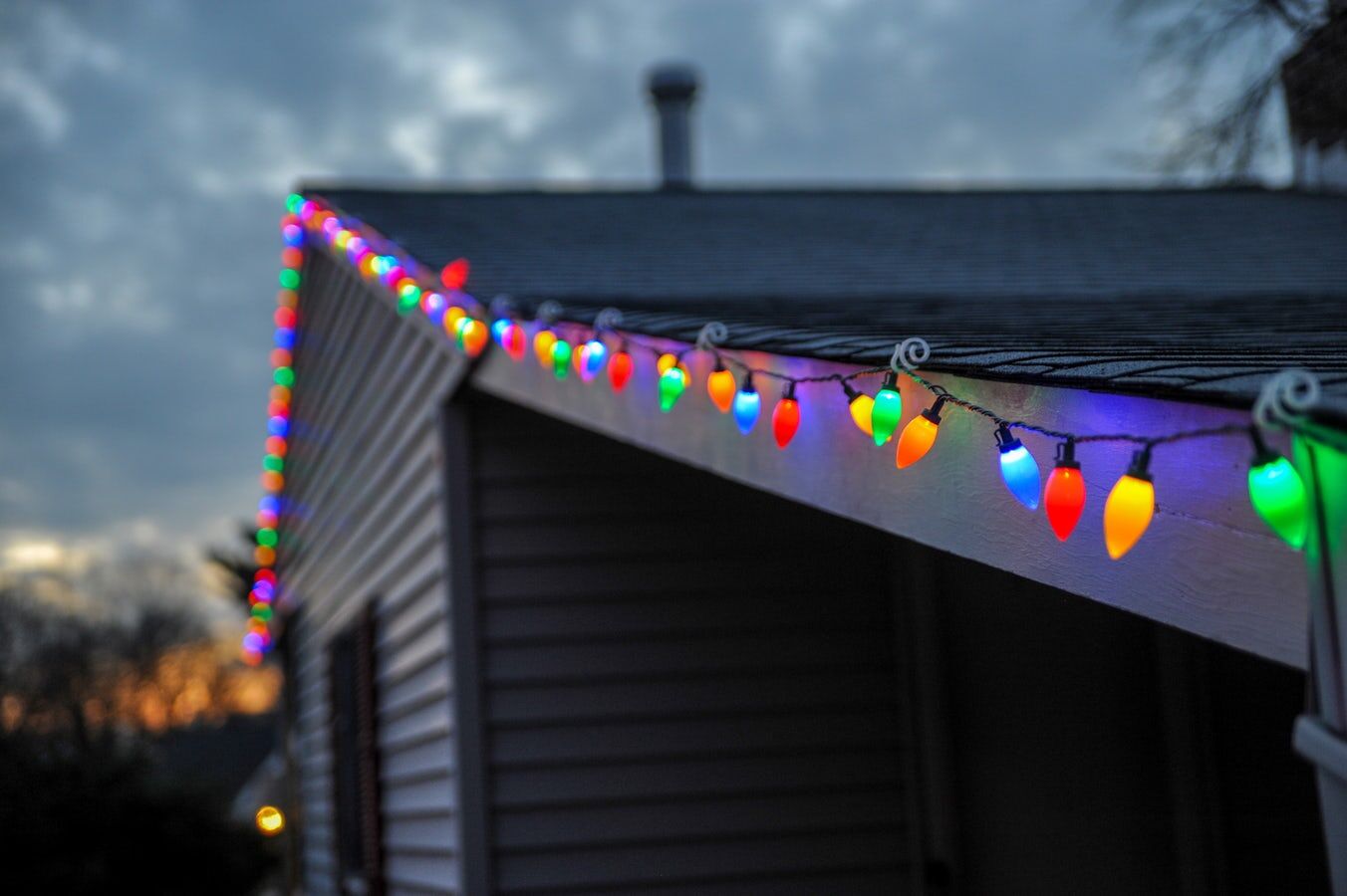 Holiday roof decorating.
