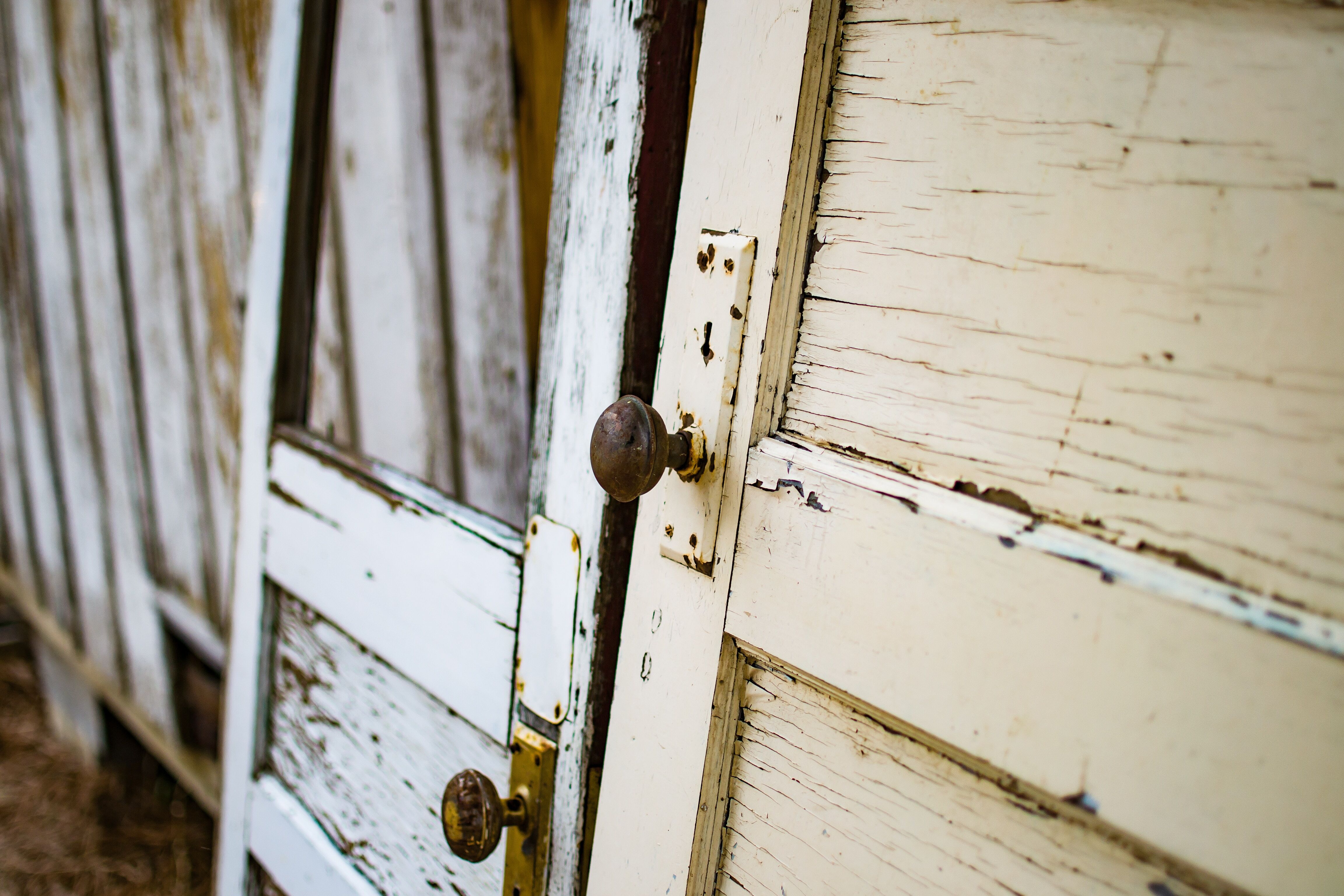 Rustic farmhouse doors.